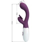PRETTY LOVE - BUTTERFLY KISS RABBIT VIBRATOR  G-SPOT STIMULATOR PURPLE - imagine 3