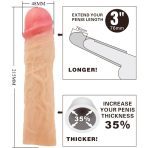 PRETTY LOVE - DEREK PENIS SLEEVE WITH 7.6 CM EXTENSION FLESH - imagine 4
