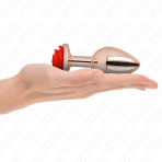 KINK - PINK GOLD ANAL PLUG WITH RED ROSE L - imagine 3