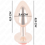KINK - PINK GOLD ANAL PLUG WITH RED ROSE M - imagine 4