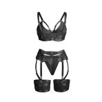 SUBBLIME - 955236 BLACK BONDAGE BRA WITH GARTER SET S/M - imagine 5