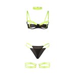 SUBBLIME - 955274 BRA SET WITH NECKLACE AND LEG DETAILS FLUORESCENT GREEN S/M - imagine 5