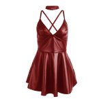 SUBBLIME - 955403 DRESS WITH BURGUNDY LEATHER STRAPS L/XL - imagine 5