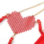 SUBBLIME - 955526 BRA SET WITH CHAINS AND MESH HEART RED L/XL - imagine 5