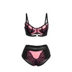 SUBBLIME - 955571 PINK PATENT LEATHER MESH ZIPPER BRA SET S/M - imagine 5