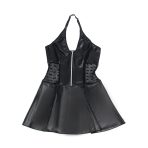 SUBBLIME - 957704 VESTIDO DE CUERO CON CREMALLERA Y ENCAJE NEGRO S/M - imagine 5