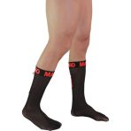 MACHO - THIN SOCKS ONE SIZE BLACK/RED - imagine 3