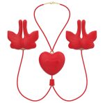 ARMONY - MAGNETIC NIPPLE CLAMPS WITH VIBRATION BUTTERFLY SHAPE RED - imagine 3