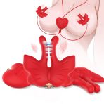 ARMONY - MAGNETIC NIPPLE CLAMPS WITH VIBRATION BUTTERFLY SHAPE RED - imagine 2