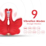 ARMONY - MAGNETIC NIPPLE CLAMPS WITH VIBRATION BUTTERFLY SHAPE RED - imagine 5