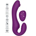 XOCOON - 2 IN 1 STRAPLESS STRAP-ON VIBRATOR WITH REMOTE CONTROL PURPLE - imagine 2