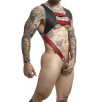 MOB - DNGEON HARNESS WITH RED PENIS RING ONE SIZE - imagine 3