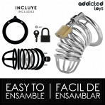 ADDICTED TOYS LOCKED - IRON CELL METAL PENIS CAGE 4 CM SIZE S - imagine 4