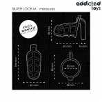 ADDICTED TOYS LOCKED - SILVER LOCK PENIS CAGE METAL SIZE M - imagine 5