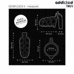 ADDICTED TOYS LOCKED - SILVER LOCK METAL PENIS CAGE SIZE S - imagine 5