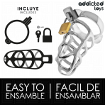 ADDICTED TOYS LOCKED - SILVER LOCK METAL PENIS CAGE SIZE S - imagine 4