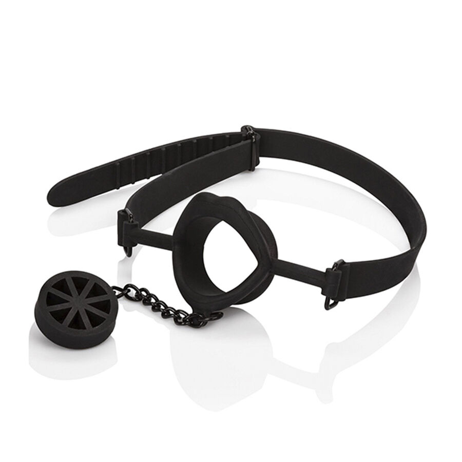 CALEXOTICS - SCANDAL GAG WITH BLACK SILICONE PLUG