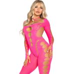 LEG AVENUE - PINK OPEN BACK BODYSTOCKING ONE SIZE - imagine 3