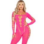 LEG AVENUE - PINK OPEN BACK BODYSTOCKING ONE SIZE - imagine 4