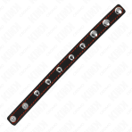 KINK - LEATHER PENIS RING WITH PRESSURE CLOSURE RED LINING 21 X 1.5 CM - imagine 4