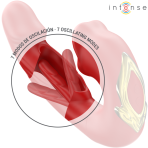 INTENSE - NATHY DOUBLE VIBRATOR WITH MULTIFUNCTION STIMULATING MOUTH RED - imagine 4