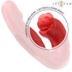 INTENSE - NATHY DOUBLE VIBRATOR WITH MULTIFUNCTION STIMULATING MOUTH RED - imagine 5