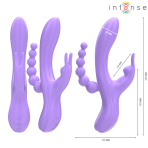 INTENSE - MIKO TRIPLE VIBRATOR RABBIT  STIMULATOR  ANAL 7 VIBRATIONS PURPLE - imagine 3