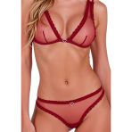 PASSION - BELISSANA BRA + THONG SET BURGUNDY L/XL - imagine 2