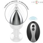 INTENSE - VIBRATING METAL ANAL PLUG WITH LED LIGHTS AND REMOTE CONTROL - SIZE S - imagine 4