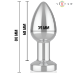 INTENSE - VIBRATING METAL ANAL PLUG WITH LED LIGHTS AND REMOTE CONTROL - SIZE S - imagine 5