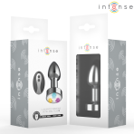INTENSE - VIBRATING METAL ANAL PLUG WITH LED LIGHTS AND REMOTE CONTROL - SIZE S - imagine 3