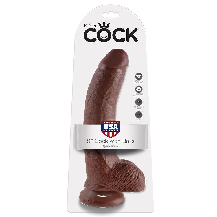 img_29638_84544a9f1c8ffa161247929f59bb413a_1.jpg KING COCK - 9 DILDO BROWN WITH BALLS 22.9 CM - imagine 1