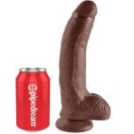 KING COCK - 9 DILDO BROWN WITH BALLS 22.9 CM - imagine 3