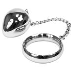 METAL HARD - COCK RING 50MM + CHAIN WITH METAL BALL - imagine 2