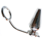 METAL HARD - STEEL RING WITH ANAL PLUG 45 X 50MM - imagine 2