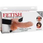 FETISH FANTASY SERIES - SERIES 7 HOLLOW STRAP-ON WITH BALLS 17.8CM FLESH - imagine 2