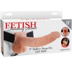 FETISH FANTASY SERIES - SERIES 9 HOLLOW STRAP-ON WITH BALLS 22.9CM FLESH - imagine 3
