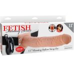 FETISH FANTASY SERIES - SERIES 11 HOLLOW STRAP-ON VIBRATING WITH BALLS 27.9CM FLESH - imagine 3