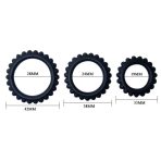 BAILE - TITAN SET 3PCS COCK RING BLACK 2.8 + 2.4 + 1.9 CM - imagine 4