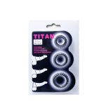 BAILE - TITAN SET 3PCS COCK RING BLACK 2.8 + 2.4 + 1.9 CM - imagine 5