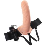 FETISH FANTASY SERIES - 19 CM VIBRATING HOLLOW STRAP-ON BROWN - imagine 3
