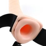 FETISH FANTASY SERIES - 19 CM VIBRATING HOLLOW STRAP-ON BROWN - imagine 4