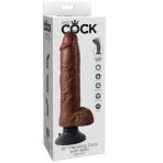 KING COCK - 25.5 CM VIBRATING COCK WITH BALLS BROWN - imagine 3