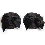 BIJOUX - BURLESQUE SHINY NIPPLE COVERS WITH BOW - imagine 3