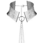 BIJOUX - DÉSIR MÉTALLIQUE SILVER METALLIC NECKLACE - imagine 2
