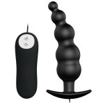 PRETTY LOVE - ANAL PLUG SILICONE EXTRA STIMULATION AND 12 VIBRATION MODES BLACK REMOTE CONTROL