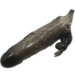 BAILE - BRAVE MAN PENIS COVER WITH RABBIT BLACK 16.5 CM - imagine 3