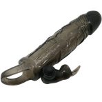 BAILE - BRAVE MAN PENIS COVER WITH RABBIT BLACK 16.5 CM - imagine 4