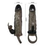 BAILE - BRAVE MAN PENIS COVER WITH RABBIT BLACK 16.5 CM - imagine 5