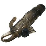 BAILE - BRAVE MAN PENIS COVER WITH CLIT AND ANAL STIMULATION DOUBLE BULLET BLACK 16.5 CM - imagine 5